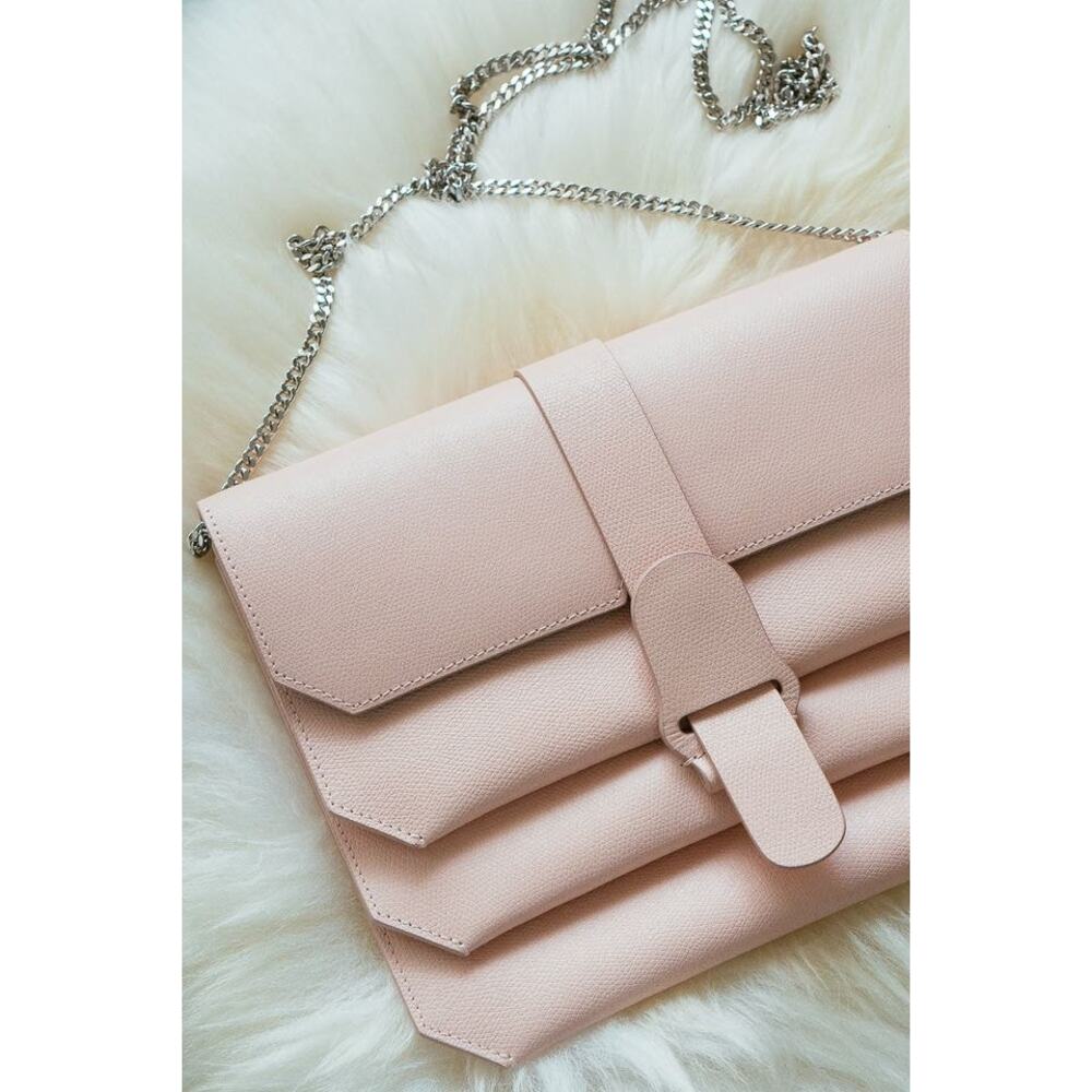 Senreve Blush Pink Leather Pebbled Crossbody Bag